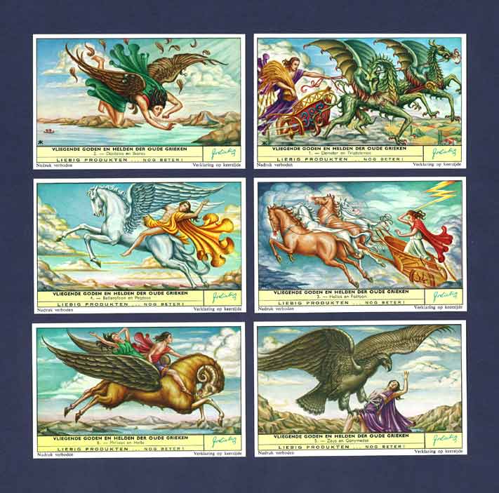 Liebig - Set Of X 6 - S 1758 / F 1727 - Gods And Flying Heroes Of Ancient Greece - 1961