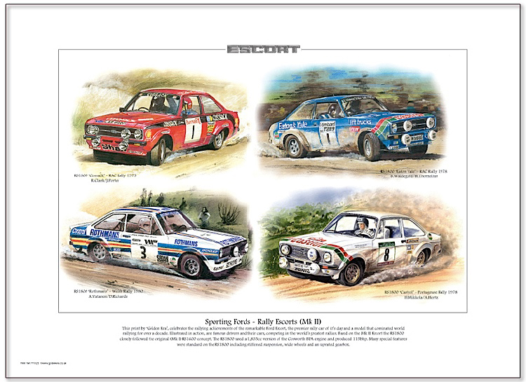 Golden Era Print - Ford - Sporting Fords - Rally Escorts Mk Ii
