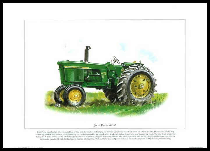 Rogerstock Ltd. - Tractor Print - John Deere 4020