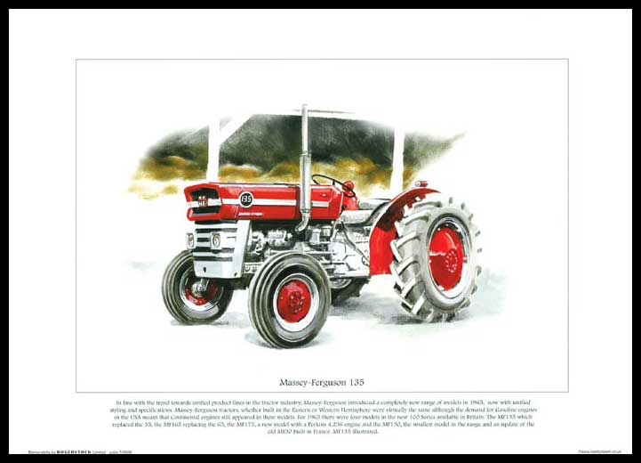 Rogerstock Ltd. - Tractor Print - Massey - Ferguson 135