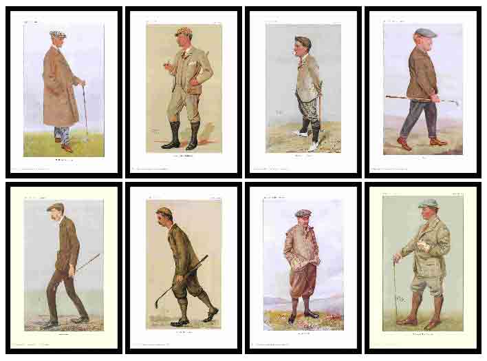 Vanity Fair Reprints - A Fantastic Set Of 8 Golfers