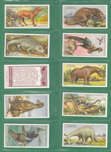 Card Collectors Society - Set Of 25 E. R. & Bigg ' Prehistoric Animals ' Cards