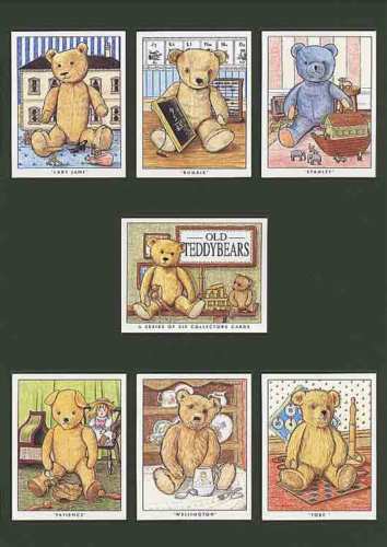 Golden Era - Set Of 7 Old Teddy Bears Cards - 1995