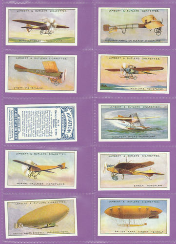 Imperial Publishing Ltd - Set Of 25 Lambert & Butler ' Aviation ' Cards