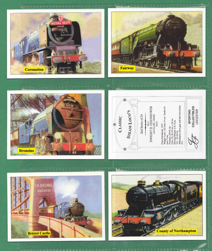 Jf Sporting Collectibles - Set Of Xl 24 Classic Steam Locomotives 2nd