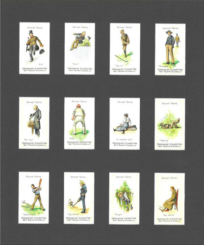 Nostalgia Reprints - Set Of 12 - Faulkner ' Cricket Terms ' Cards