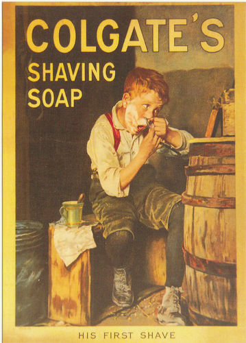 Robert opie advertising postcard - colgate's shaving soap