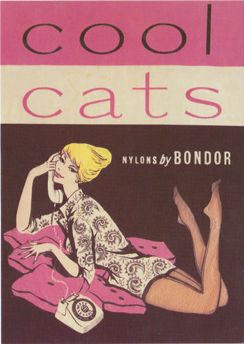 Robert opie advertising postcard - cool cats nylons by bondor
