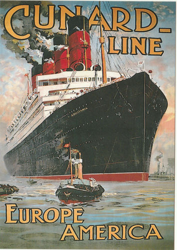 Robert Opie Advertising Postcard - Cunard Line - Europe America
