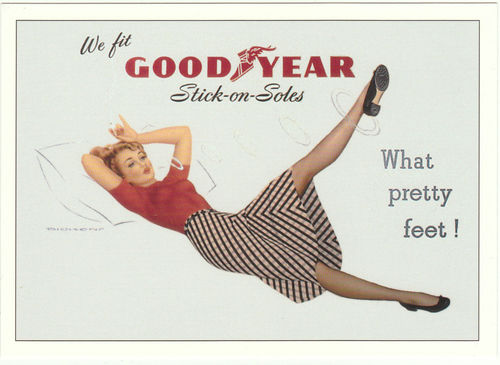 Robert Opie Advertising Postcard - Goodyear Stick-on-soles