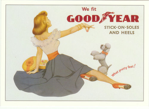 Robert Opie Advertising Postcard - Goodyear Stick-on-soles & Heels
