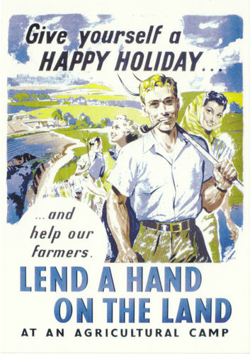 Robert Opie Advertising Postcard - Lend A Hand On The Land