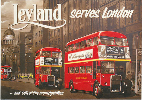 Robert Opie Advertising Postcard - Leyland Buses