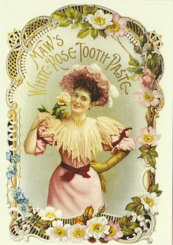 Robert Opie Advertising Postcard - Maw's White Rose Tooth Paste