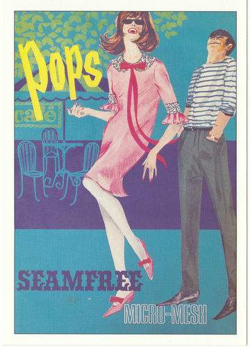 Robert Opie Advertising Postcard - Pops Seamfree Micro-mesh Tights