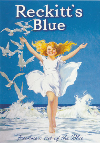 Robert Opie Advertising Postcard - Reckitt's Blue Laundry Whitener