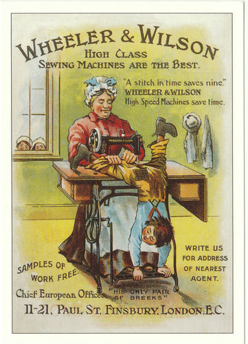 Robert Opie Advertising Postcard - Wheeler & Wilson Sewing Machines