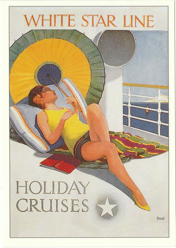 Robert opie advertising postcard - white star line - holiday cruises