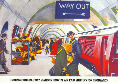 Robert Opie Postcard - Ww Ii Home Front Series - The Underground