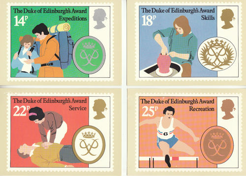 U.k. Post Office - Set Of 4 Duke Of Edinburgh Awards Cards - 1981