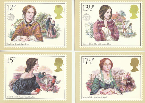 U.k. Post Office - Set Of 4 Famous Authoresses Cards - 1980