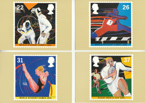 U.k. Post Office - Set Of 4 Sports Cards - 1991