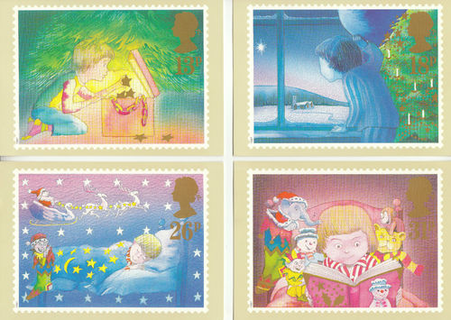 U.k. Post Office - Set Of 5 Christmas 1987 Cards - 1987