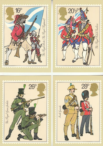 U.k. Post Office - Set Of 5 The British Army Cards - 1983