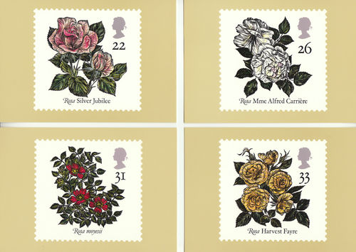 U.k. Post Office - Set Of 5 World Congress Of Roses Cards - 1991