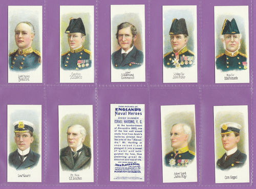 Victoria Gallery - Set Of 25 Players ' England's Naval Heroes ' Cards