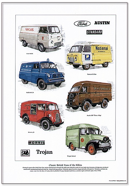 Golden Era Print - Vans - Classic British Vans of the Fifties