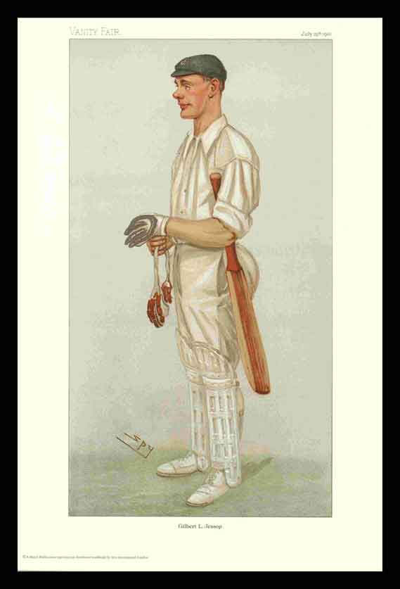 Pack of 20 Prints - Vanity Fair Reprints - From our set of 6 Fantastic Cricketers - Gilbert L. Jessop